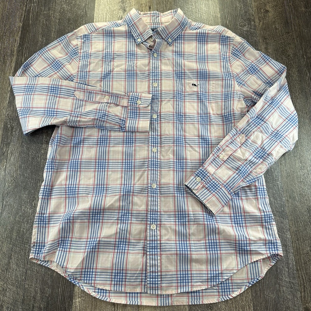 Vineyard Vines Tucker Shirt‎ Mens L Plaid Classic Fit Long Sleeve Button Down